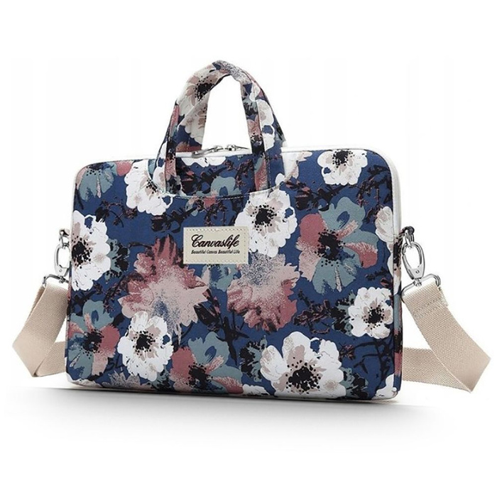 Etui CANVASLIFE Briefcase Laptop 13-14 Blue Camellia Niebieskie Case