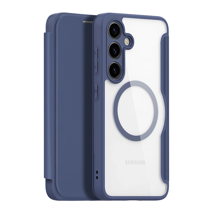 Etui Dux Ducis Skin X Pro do Samsung Galaxy S24+ z magnetycznym ringiem i klapką - niebieskie