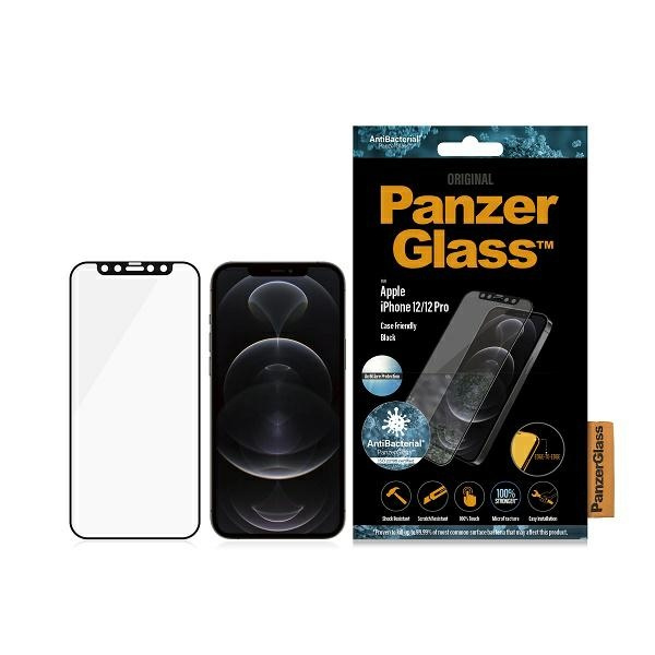 PanzerGlass E2E Anti-Glare  iPhone 12/12 Pro Case Friendly AntiBacterial Microfracture czarny/black