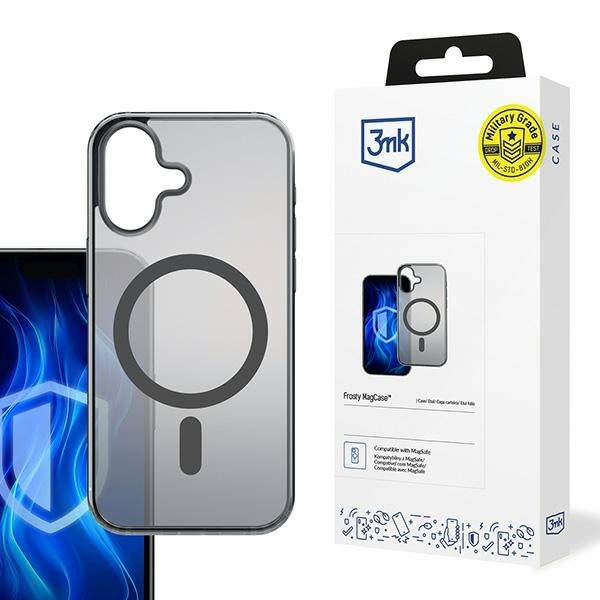 Etui 3MK Frosty MagCase iPhone 16 czarny/black