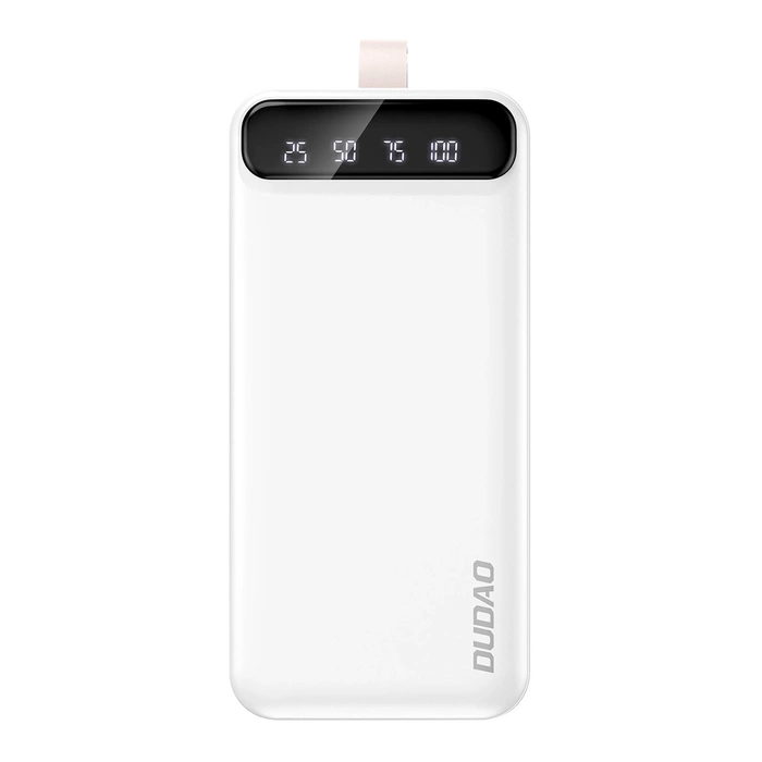 Powerbank Dudao K8S+ 10W 30000mAh 2x USB-A z lampką LED - biały