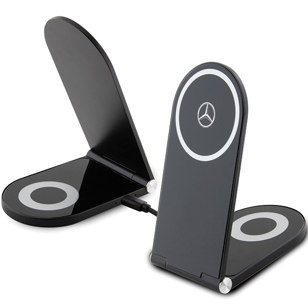 Mercedes składana ład. indukcyjna 2w1 MEMFBGSLK 15W czarny/black Silver Star MagSafe